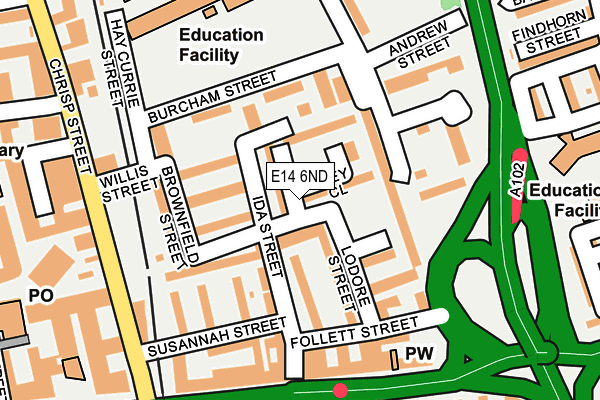 E14 6ND map - OS OpenMap – Local (Ordnance Survey)