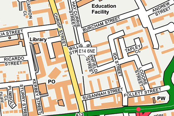 E14 6NE map - OS OpenMap – Local (Ordnance Survey)