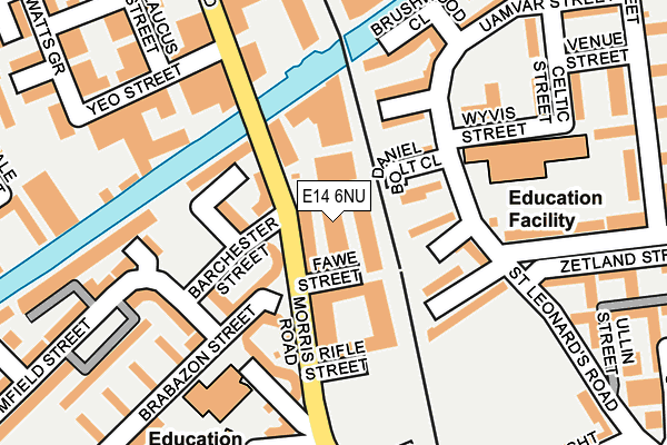 E14 6NU map - OS OpenMap – Local (Ordnance Survey)