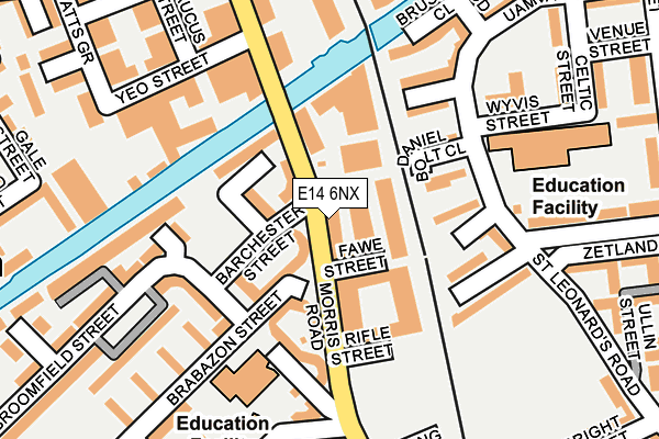 E14 6NX map - OS OpenMap – Local (Ordnance Survey)