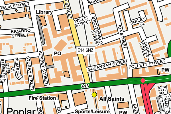 E14 6NZ map - OS OpenMap – Local (Ordnance Survey)