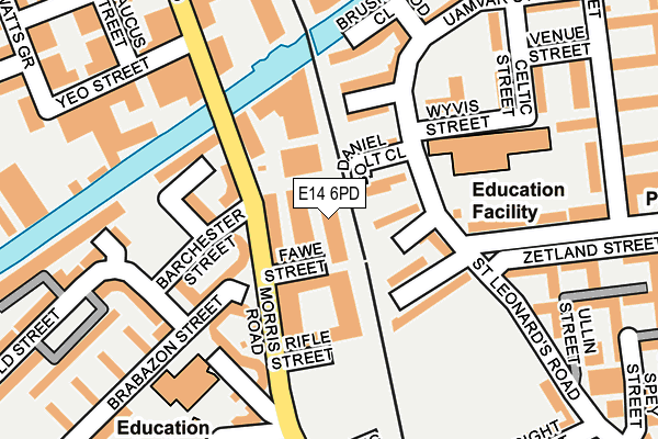 E14 6PD map - OS OpenMap – Local (Ordnance Survey)