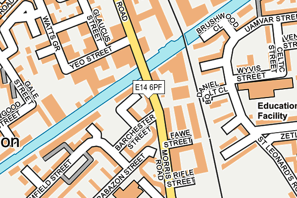 E14 6PF map - OS OpenMap – Local (Ordnance Survey)