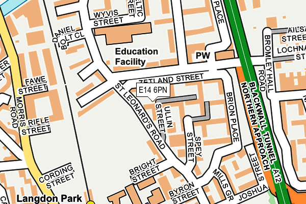 E14 6PN map - OS OpenMap – Local (Ordnance Survey)