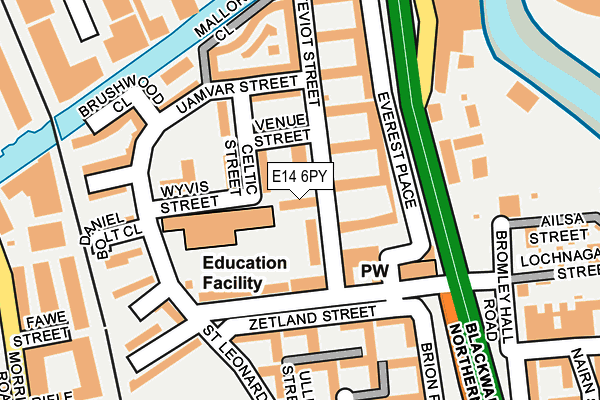 E14 6PY map - OS OpenMap – Local (Ordnance Survey)