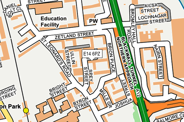 E14 6PZ map - OS OpenMap – Local (Ordnance Survey)