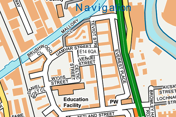 E14 6QA map - OS OpenMap – Local (Ordnance Survey)
