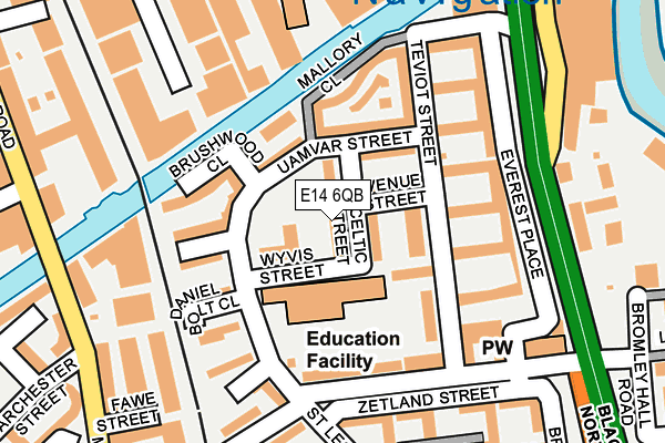 E14 6QB map - OS OpenMap – Local (Ordnance Survey)