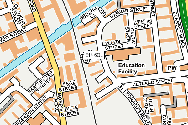 E14 6QL map - OS OpenMap – Local (Ordnance Survey)