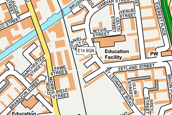 E14 6QN map - OS OpenMap – Local (Ordnance Survey)