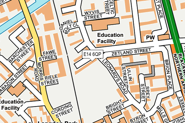 E14 6QP map - OS OpenMap – Local (Ordnance Survey)