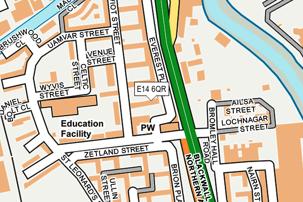 E14 6QR map - OS OpenMap – Local (Ordnance Survey)