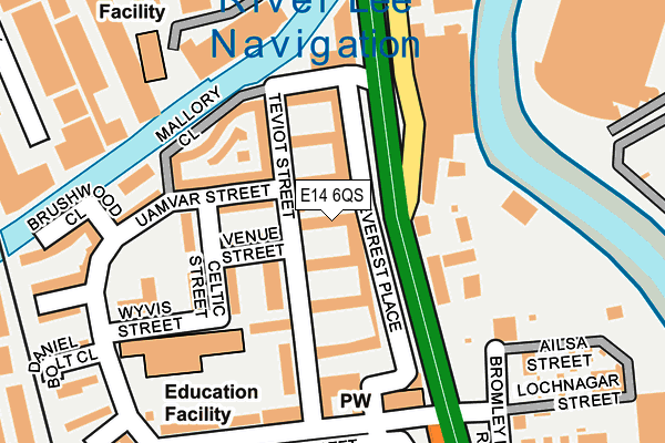 E14 6QS map - OS OpenMap – Local (Ordnance Survey)