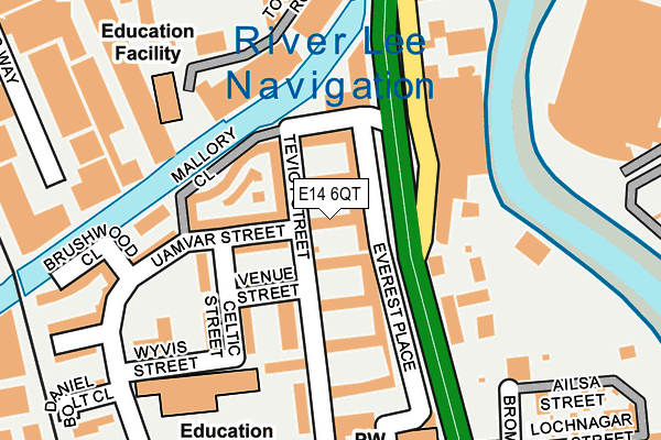 E14 6QT map - OS OpenMap – Local (Ordnance Survey)