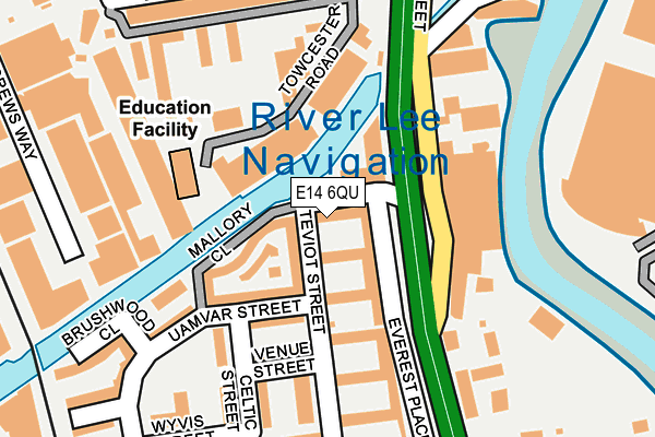 E14 6QU map - OS OpenMap – Local (Ordnance Survey)