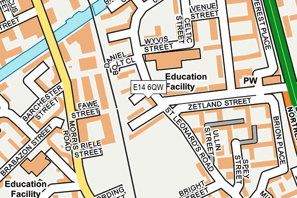 E14 6QW map - OS OpenMap – Local (Ordnance Survey)