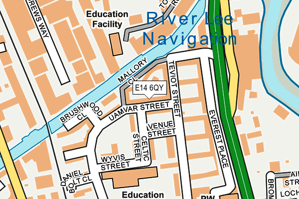 E14 6QY map - OS OpenMap – Local (Ordnance Survey)