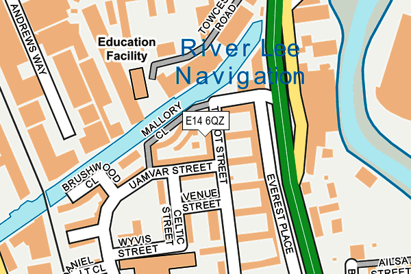 E14 6QZ map - OS OpenMap – Local (Ordnance Survey)