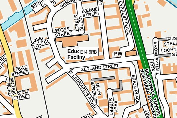 E14 6RB map - OS OpenMap – Local (Ordnance Survey)