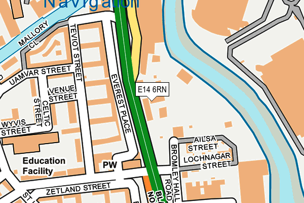 E14 6RN map - OS OpenMap – Local (Ordnance Survey)