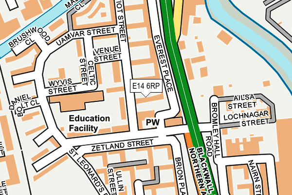 E14 6RP map - OS OpenMap – Local (Ordnance Survey)