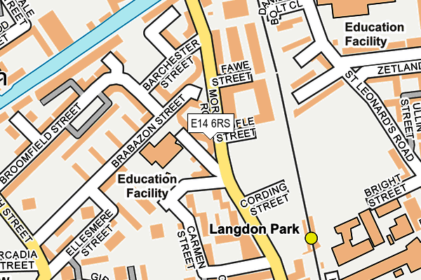 E14 6RS map - OS OpenMap – Local (Ordnance Survey)