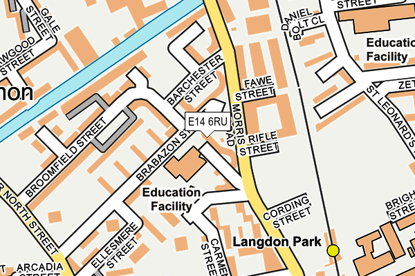 E14 6RU map - OS OpenMap – Local (Ordnance Survey)