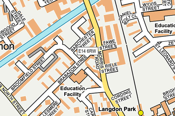 E14 6RW map - OS OpenMap – Local (Ordnance Survey)