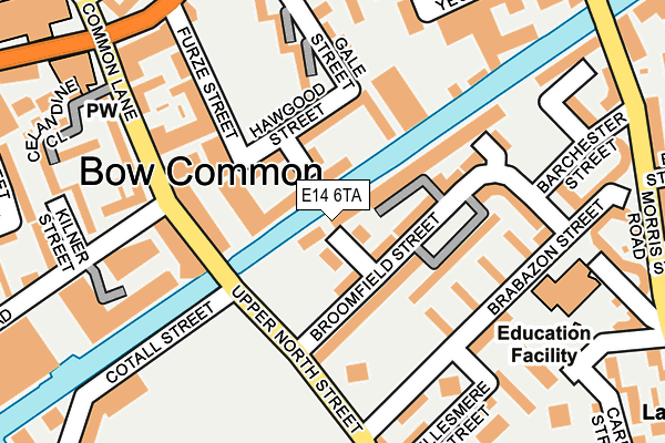 E14 6TA map - OS OpenMap – Local (Ordnance Survey)