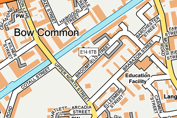 E14 6TB map - OS OpenMap – Local (Ordnance Survey)