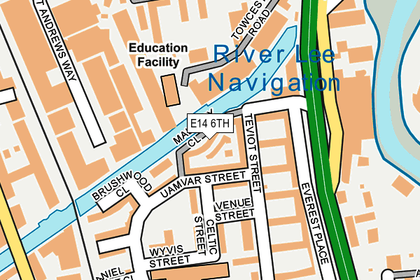 E14 6TH map - OS OpenMap – Local (Ordnance Survey)