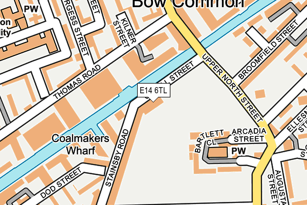 E14 6TL map - OS OpenMap – Local (Ordnance Survey)