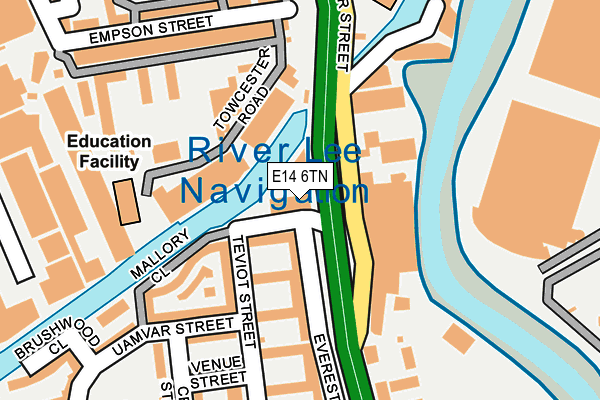 E14 6TN map - OS OpenMap – Local (Ordnance Survey)