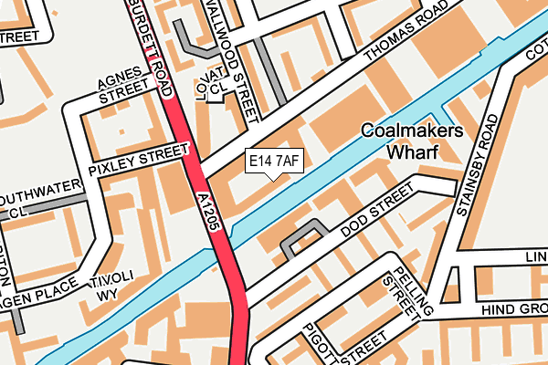 E14 7AF map - OS OpenMap – Local (Ordnance Survey)