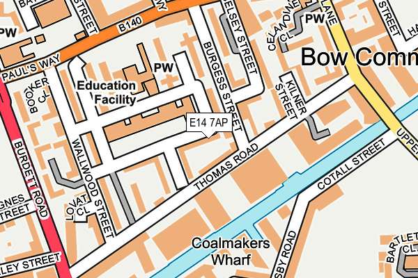 E14 7AP map - OS OpenMap – Local (Ordnance Survey)