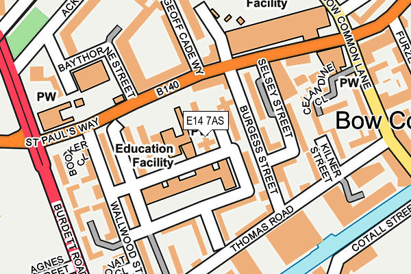 E14 7AS map - OS OpenMap – Local (Ordnance Survey)