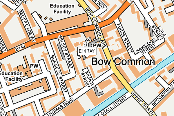 E14 7AY map - OS OpenMap – Local (Ordnance Survey)