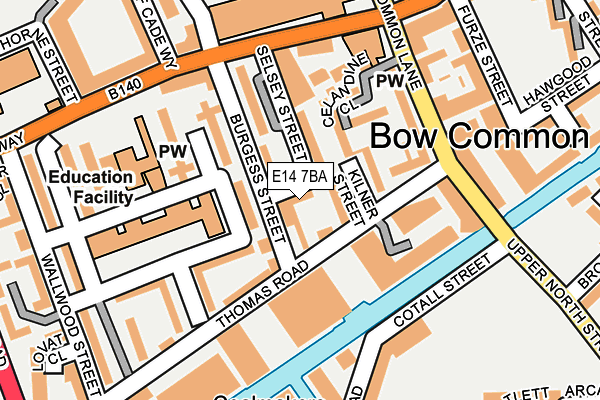 E14 7BA map - OS OpenMap – Local (Ordnance Survey)