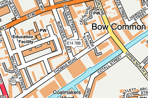 E14 7BB map - OS OpenMap – Local (Ordnance Survey)