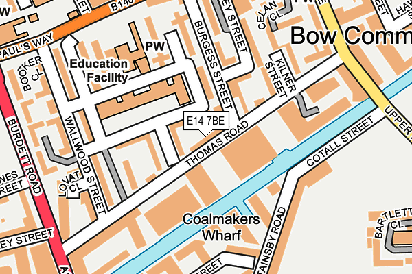 E14 7BE map - OS OpenMap – Local (Ordnance Survey)