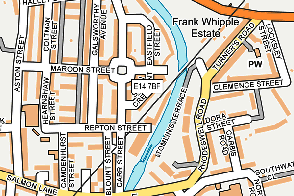 E14 7BF map - OS OpenMap – Local (Ordnance Survey)