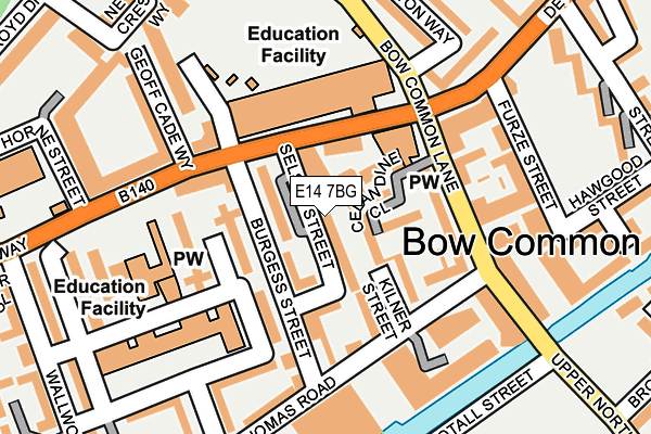 E14 7BG map - OS OpenMap – Local (Ordnance Survey)