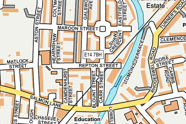 E14 7BH map - OS OpenMap – Local (Ordnance Survey)