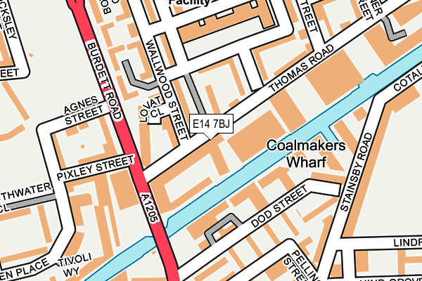 E14 7BJ map - OS OpenMap – Local (Ordnance Survey)