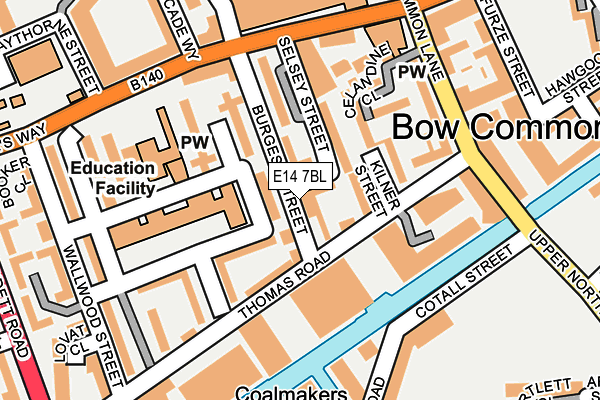E14 7BL map - OS OpenMap – Local (Ordnance Survey)