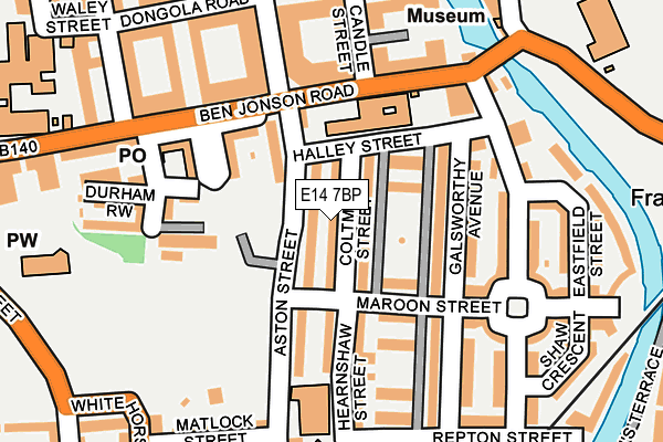 E14 7BP map - OS OpenMap – Local (Ordnance Survey)