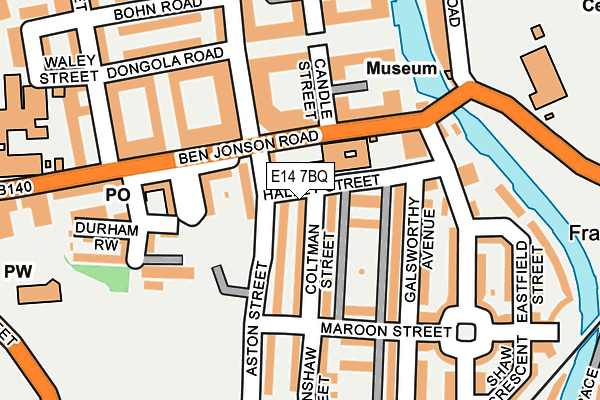 E14 7BQ map - OS OpenMap – Local (Ordnance Survey)