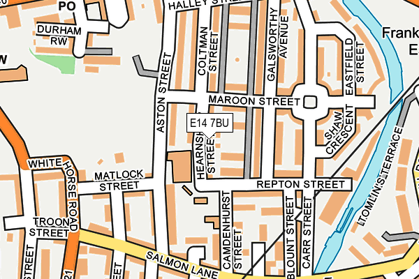 E14 7BU map - OS OpenMap – Local (Ordnance Survey)
