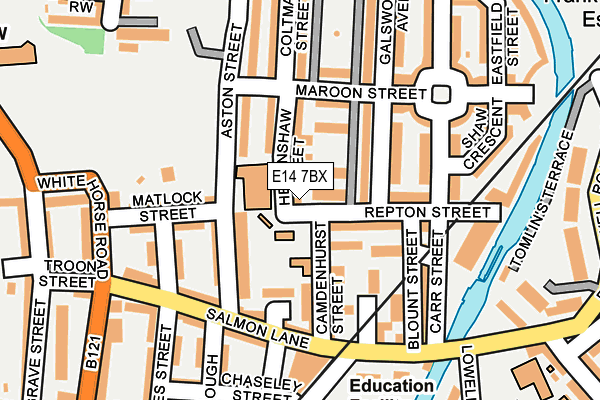 E14 7BX map - OS OpenMap – Local (Ordnance Survey)