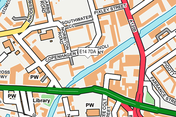 E14 7DA map - OS OpenMap – Local (Ordnance Survey)